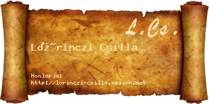 Lőrinczi Csilla névjegykártya
